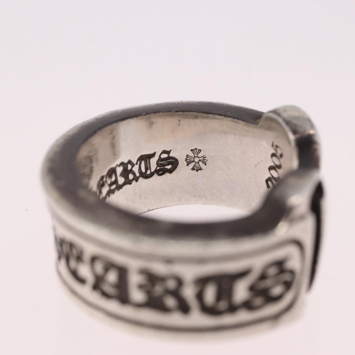 Chrome Hearts Scroll label Ring Ag925 Silver #10(JP Size) Auth ka7229M