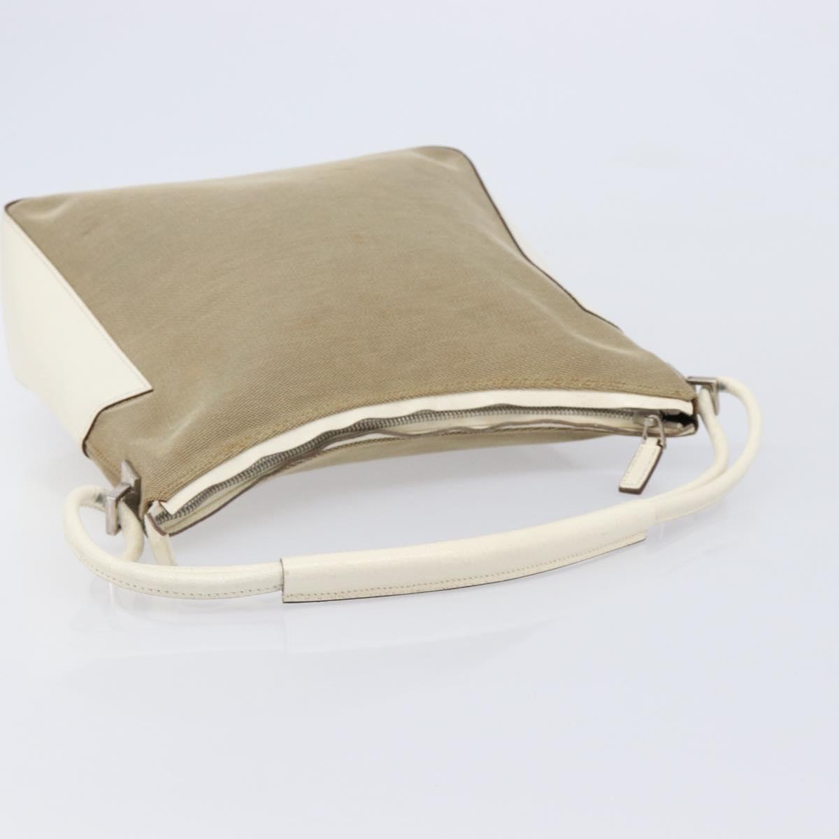 GUCCI Shoulder Bag Canvas Beige Silver 001 3766 Auth ka7233A