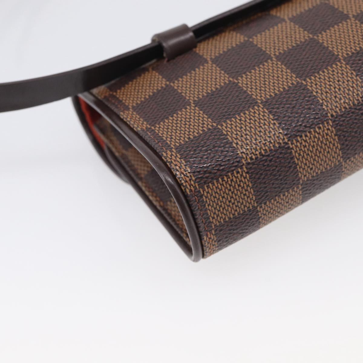 LOUIS VUITTON Damier Ebene Pochette Florentine Waist bag N51856 LV Auth ka7239