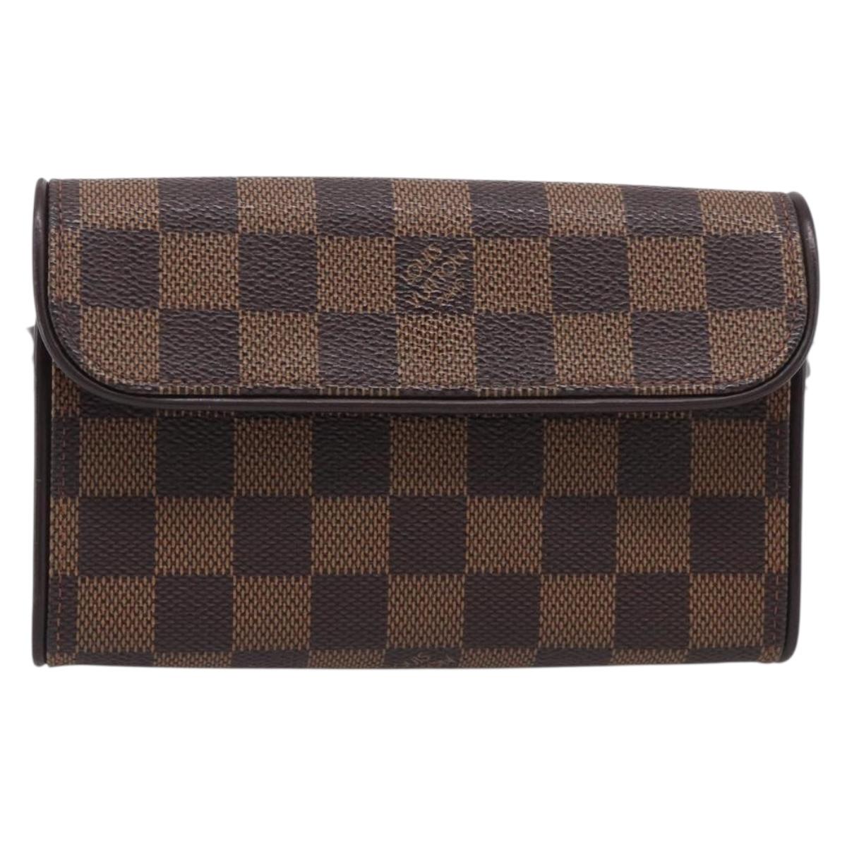 LOUIS VUITTON Damier Ebene Pochette Florentine Waist bag N51856 LV Auth ka7239