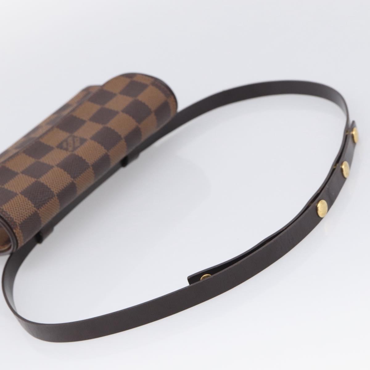 LOUIS VUITTON Damier Ebene Pochette Florentine Waist bag N51856 LV Auth ka7239