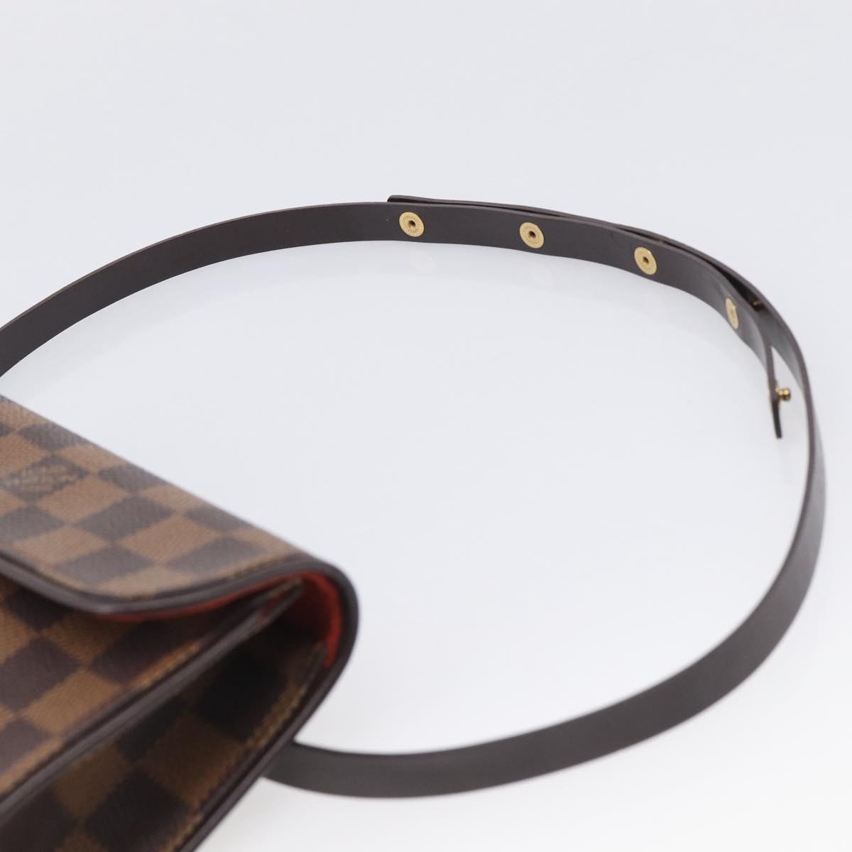 LOUIS VUITTON Damier Ebene Pochette Florentine Waist bag N51856 LV Auth ka7239