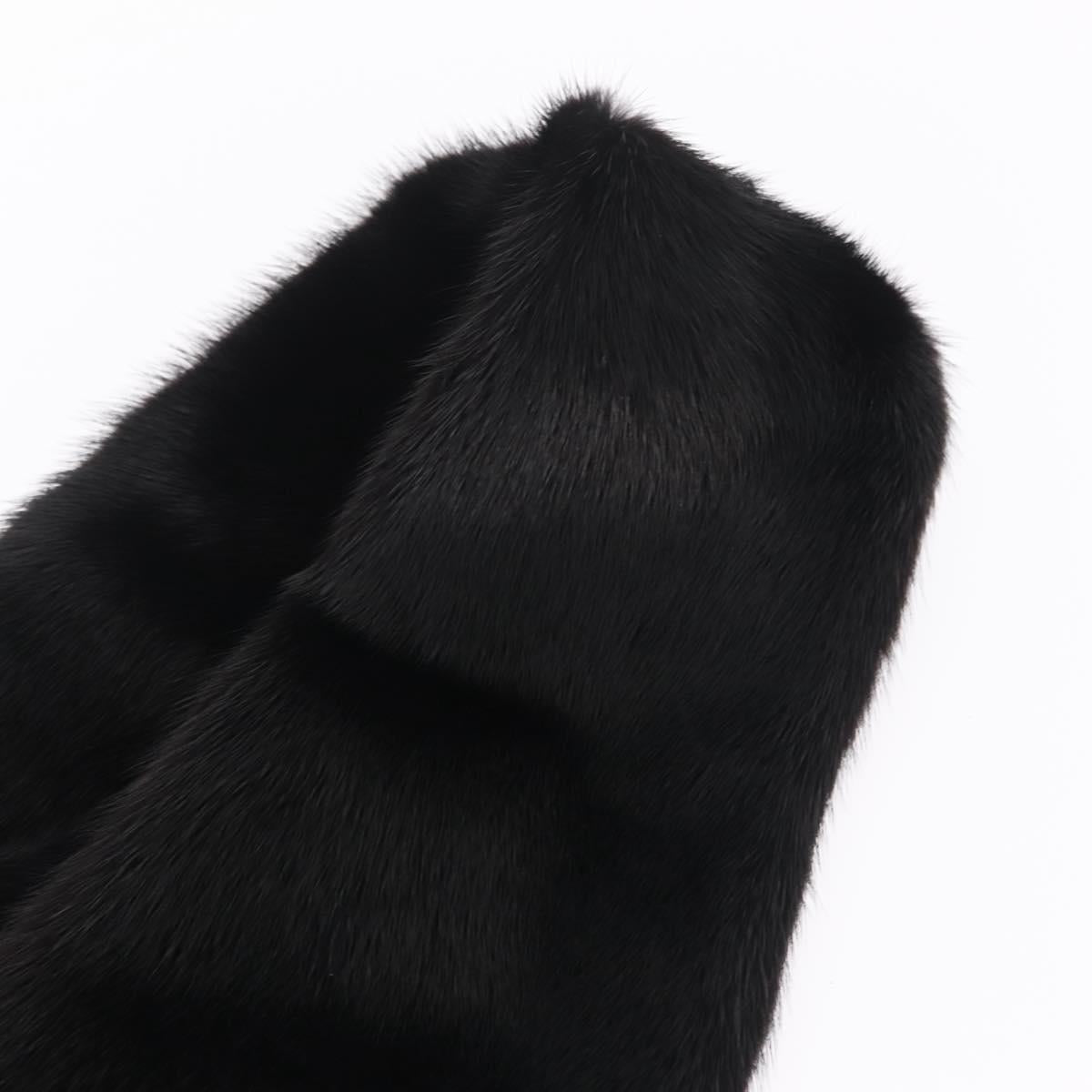 LOUIS VUITTON Scarf Black LV Auth ka7243M