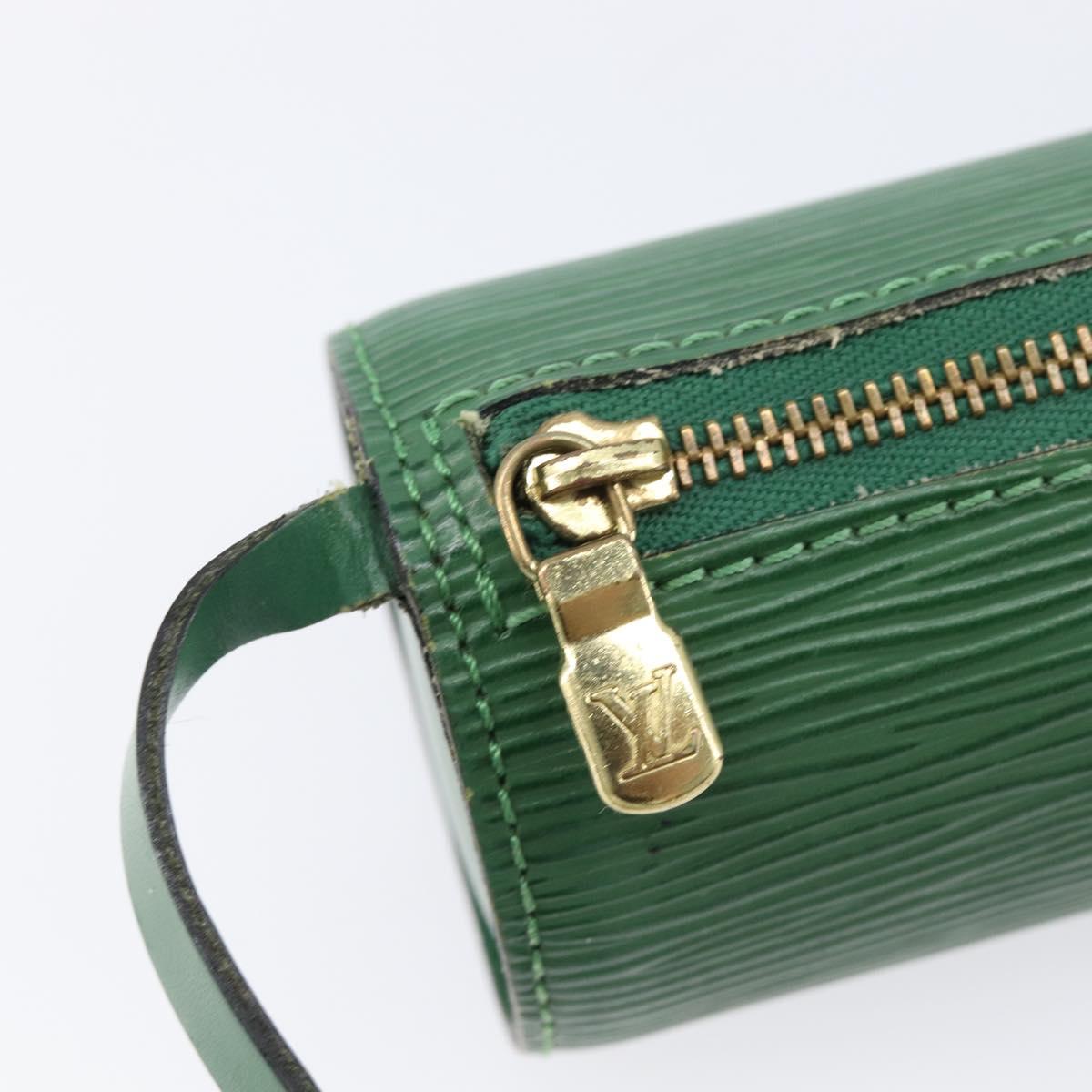 LOUIS VUITTON Epi Soufflot Pouch Green LV Auth ka7245