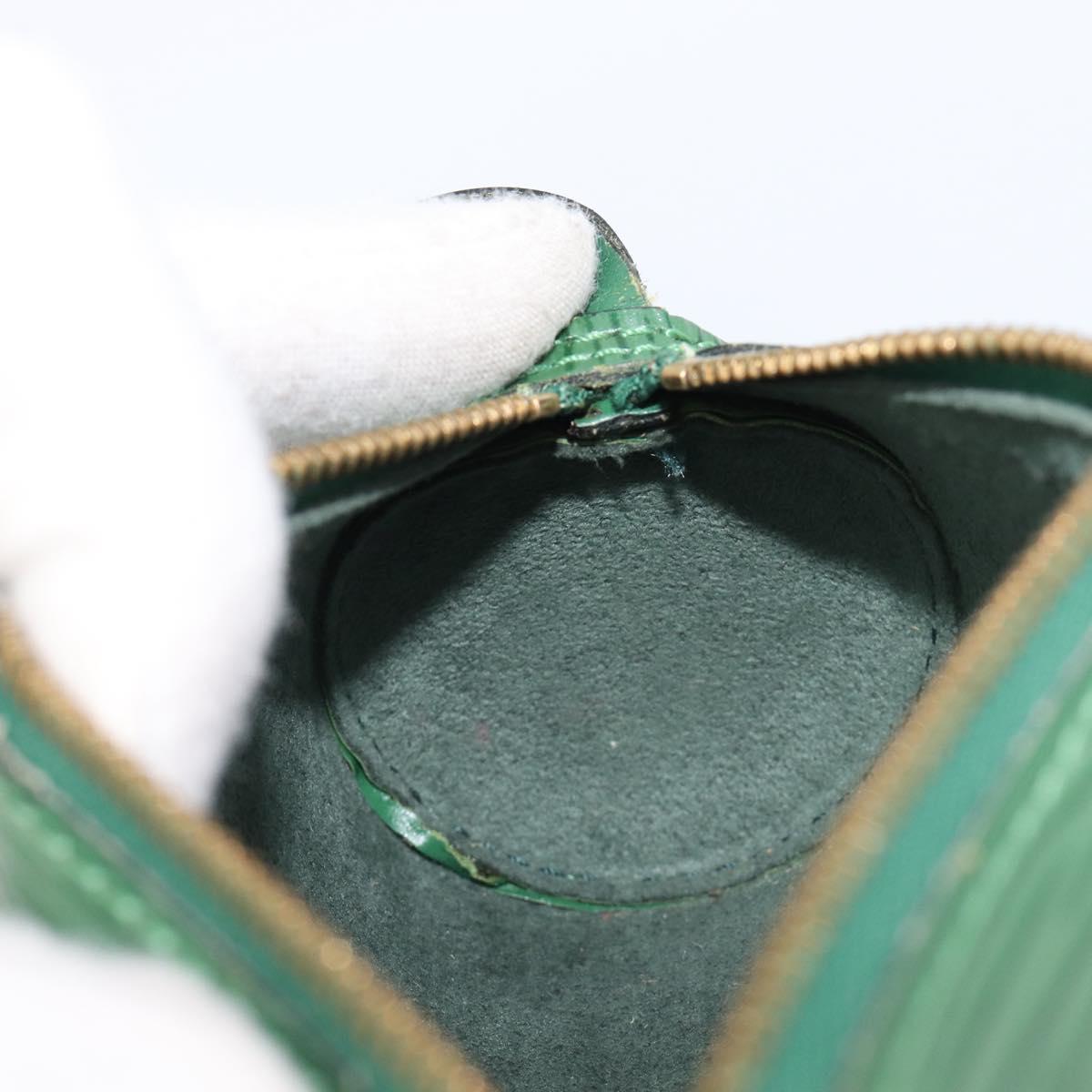 LOUIS VUITTON Epi Soufflot Pouch Green LV Auth ka7245