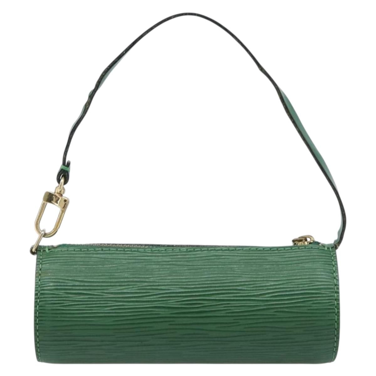 LOUIS VUITTON Epi Soufflot Pouch Green LV Auth ka7245