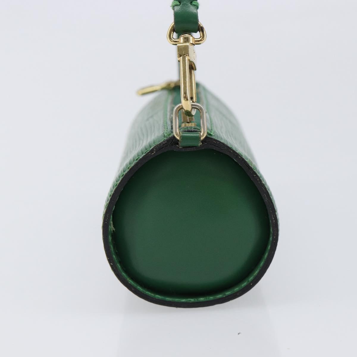LOUIS VUITTON Epi Soufflot Pouch Green LV Auth ka7245