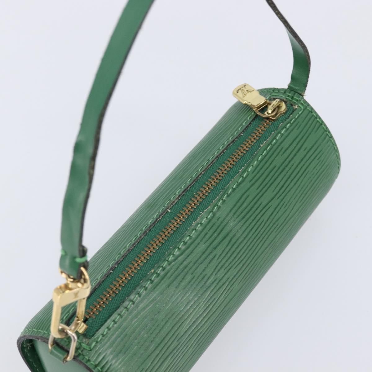 LOUIS VUITTON Epi Soufflot Pouch Green LV Auth ka7245