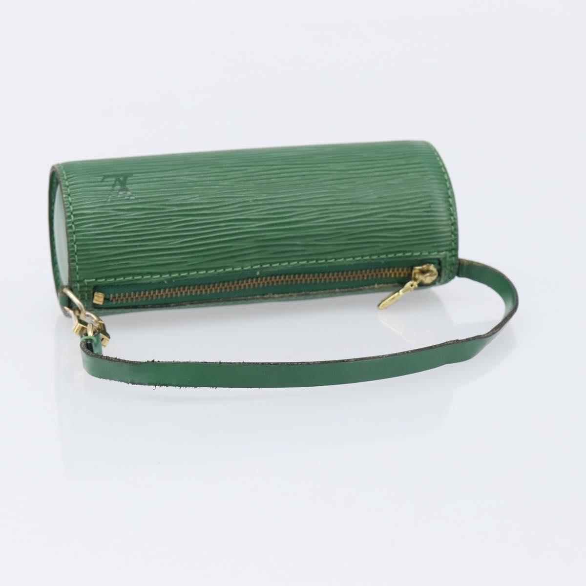 LOUIS VUITTON Epi Soufflot Pouch Green LV Auth ka7245