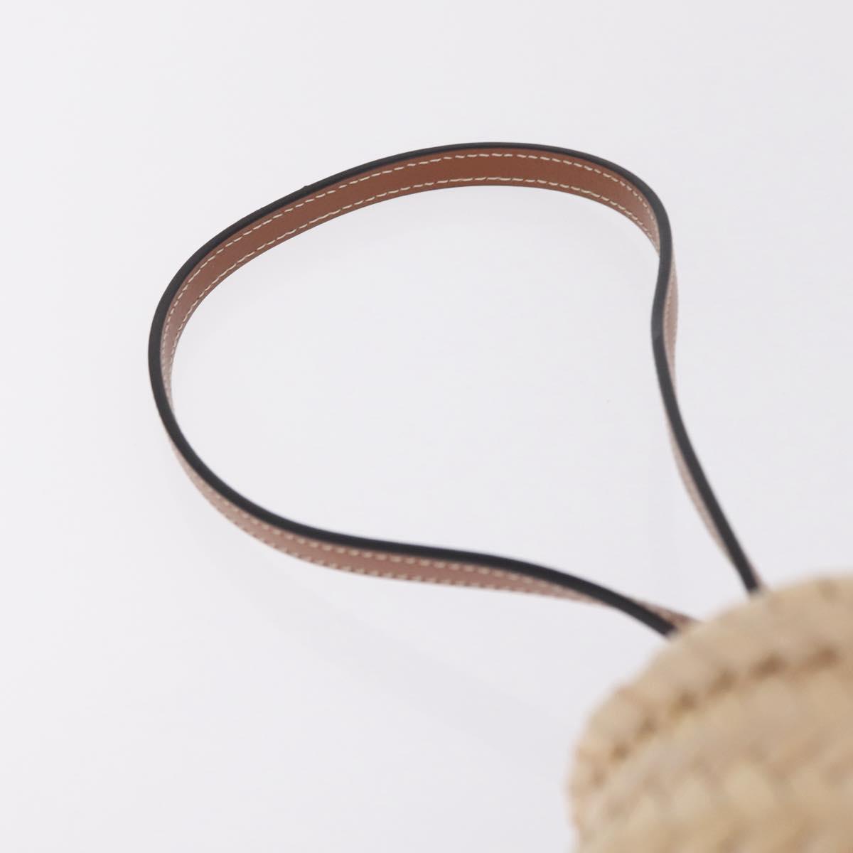 CELINE Teen Classic Panier Hand Bag Raffia 2way Beige Brown Auth ka7259M