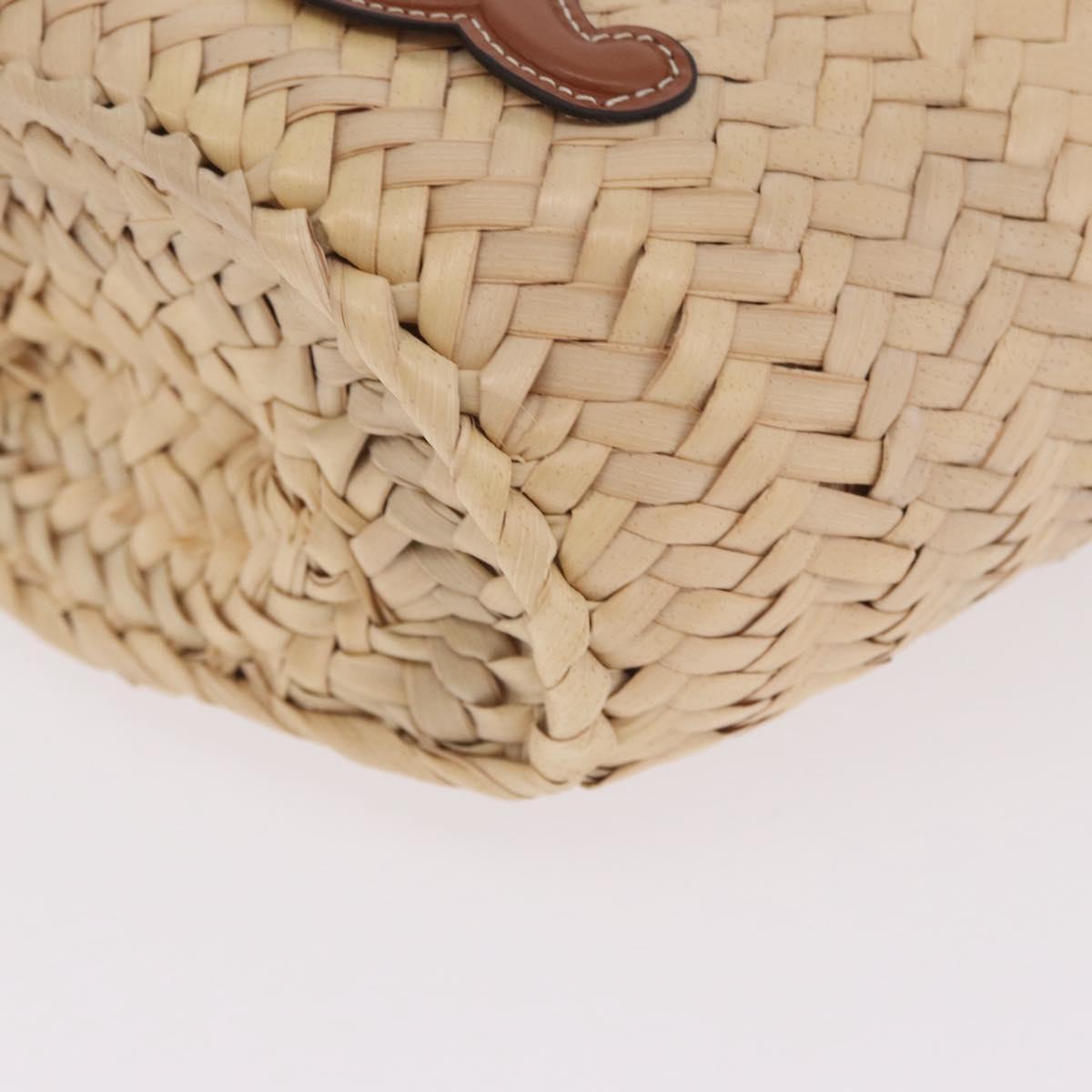 CELINE Teen Classic Panier Hand Bag Raffia 2way Beige Brown Auth ka7259M