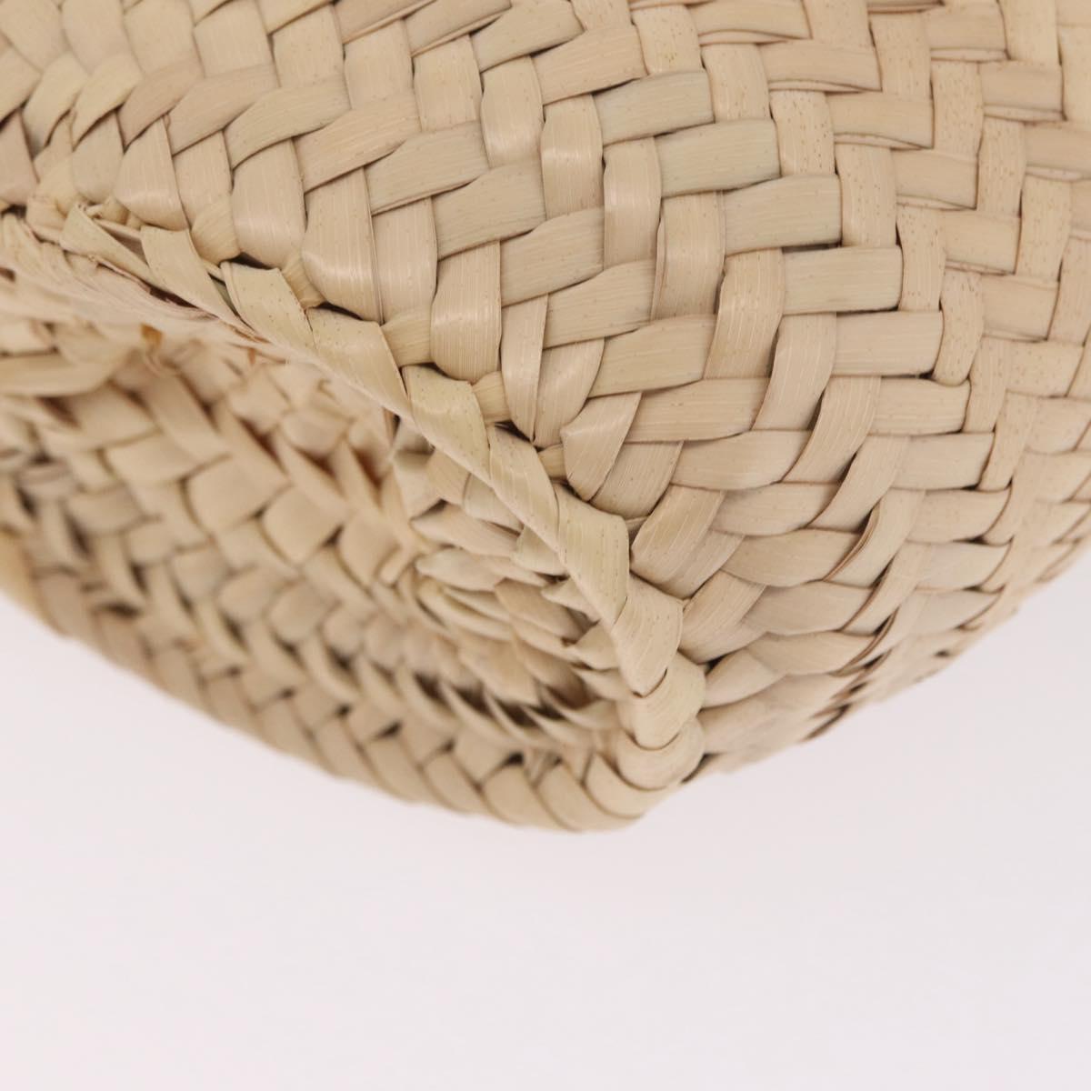 CELINE Teen Classic Panier Hand Bag Raffia 2way Beige Brown Auth ka7259M