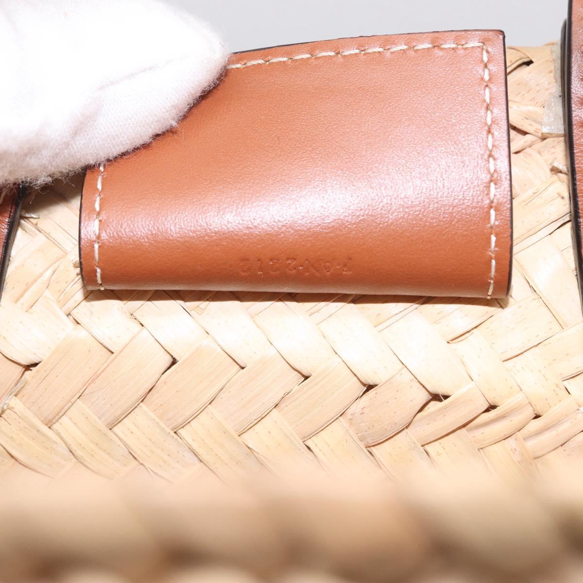 CELINE Teen Classic Panier Hand Bag Raffia 2way Beige Brown Auth ka7259M