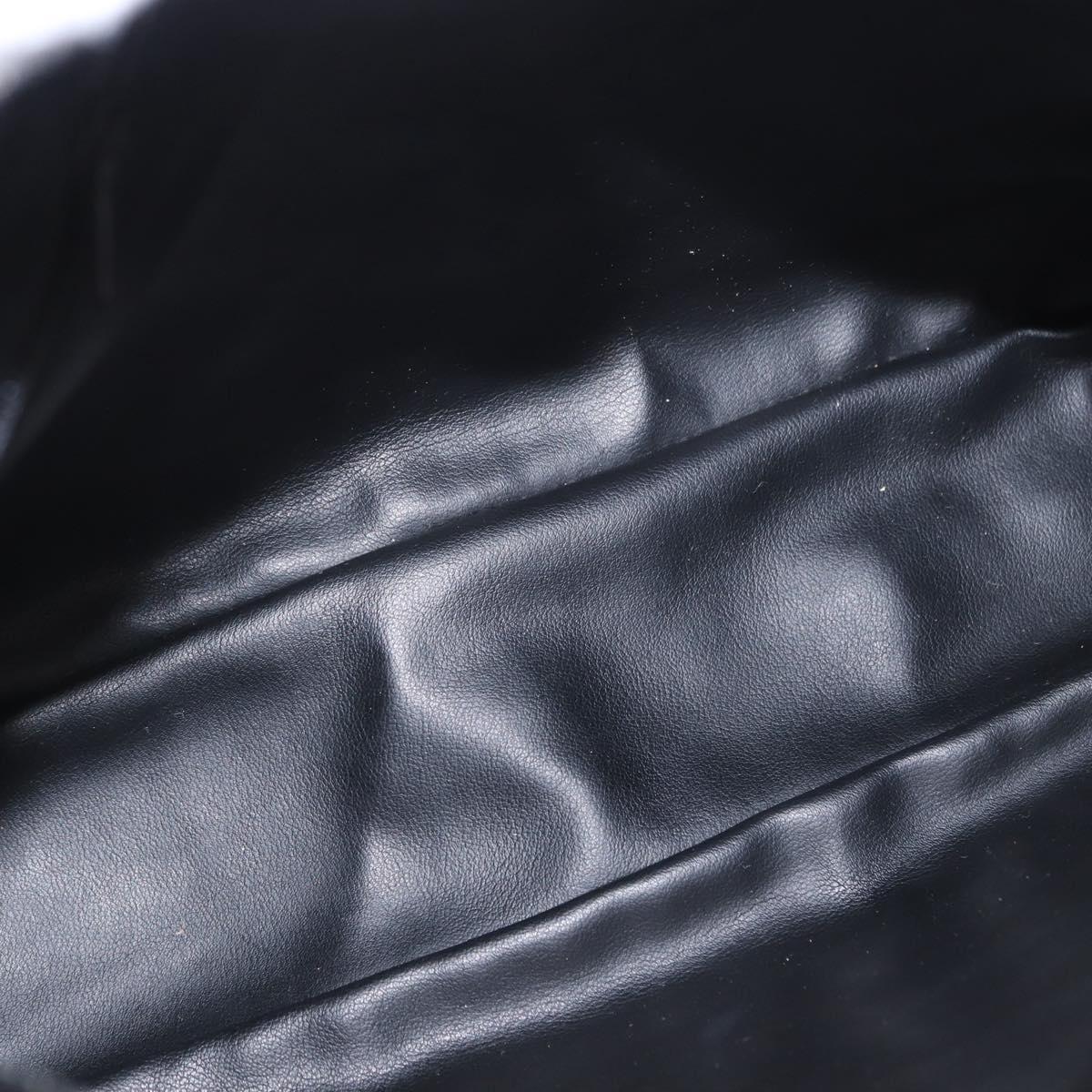 BALLY Quilted Chain Shoulder Bag Leather Black Gold Auth ka727