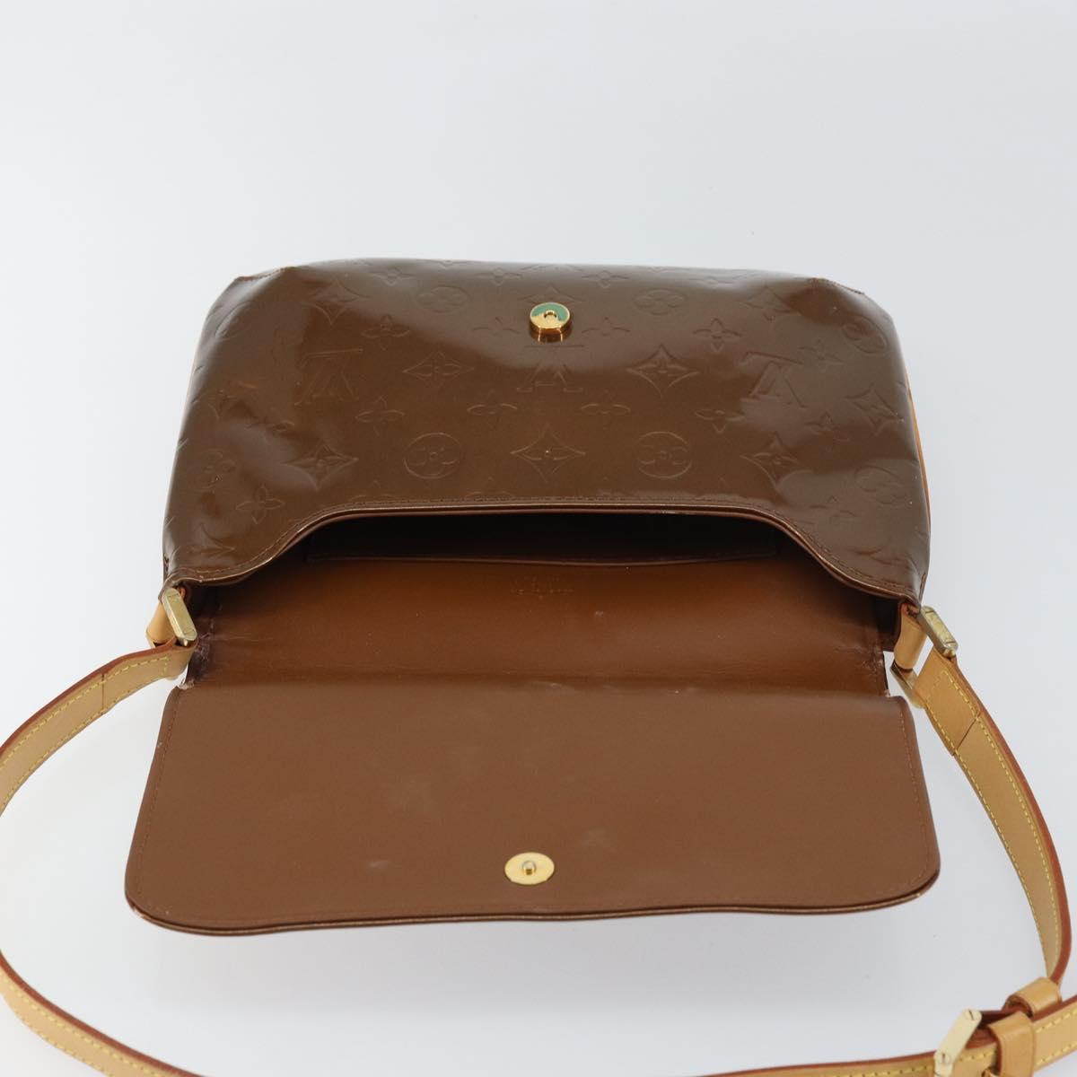 LOUIS VUITTON Monogram Vernis Thompson Street Bag Bronze M91124 LV Auth ka732