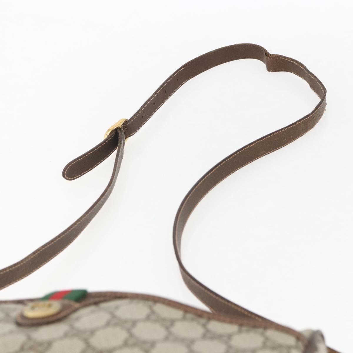 GUCCI GG Supreme Web Sherry Line Bag PVC Beige Gold 89 02 077 Auth ka736