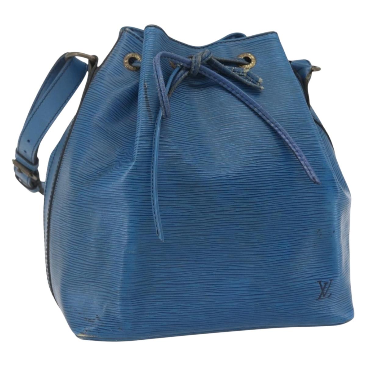 LOUIS VUITTON Epi Petit Noe Shoulder Bag Blue M44105 LV Auth ka741
