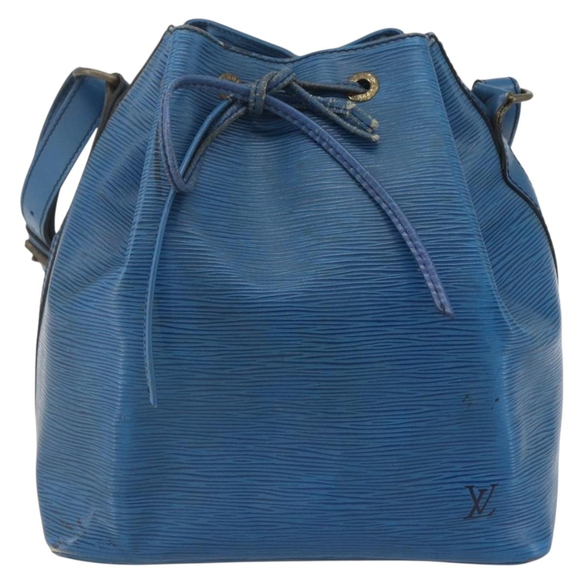 LOUIS VUITTON Epi Petit Noe Shoulder Bag Blue M44105 LV Auth ka741