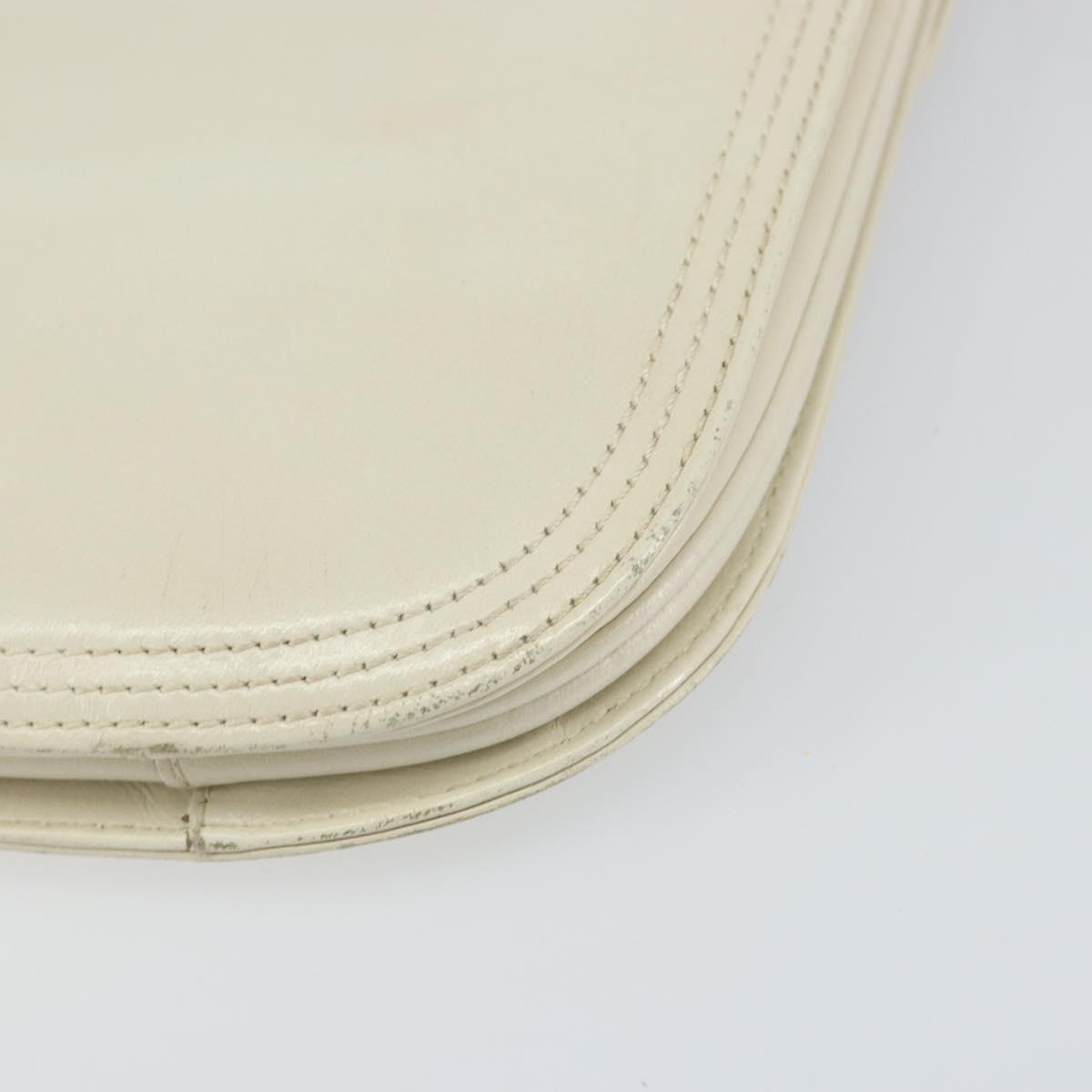 SAINT LAURENT Shoulder Bag Leather White Auth ka743