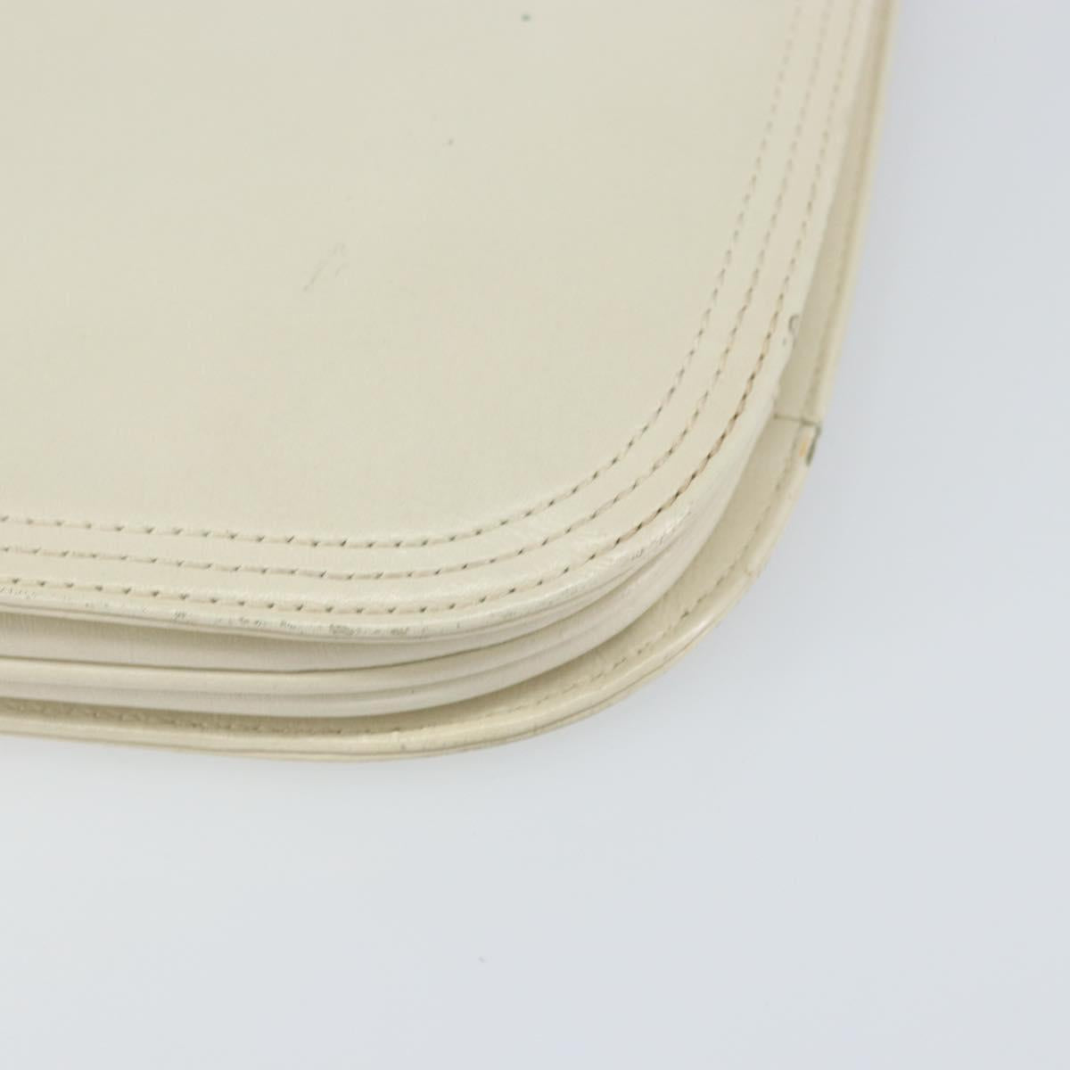 SAINT LAURENT Shoulder Bag Leather White Auth ka743