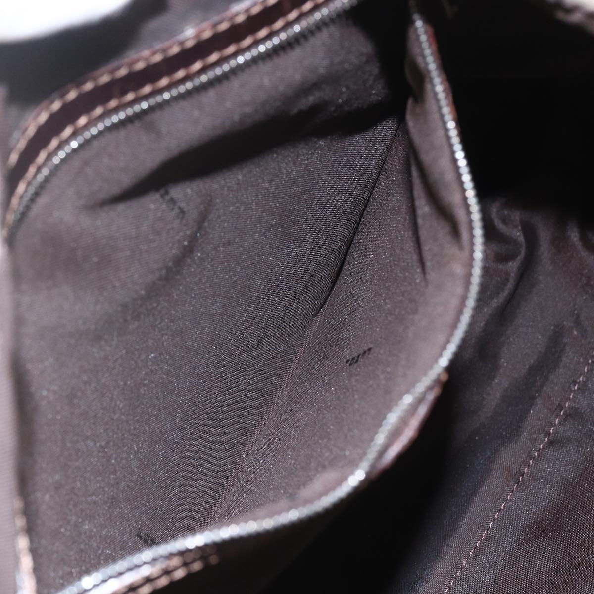 FENDI Zucca Canvas Mamma Baguette Shoulder Bag Beige Silver Auth ka745