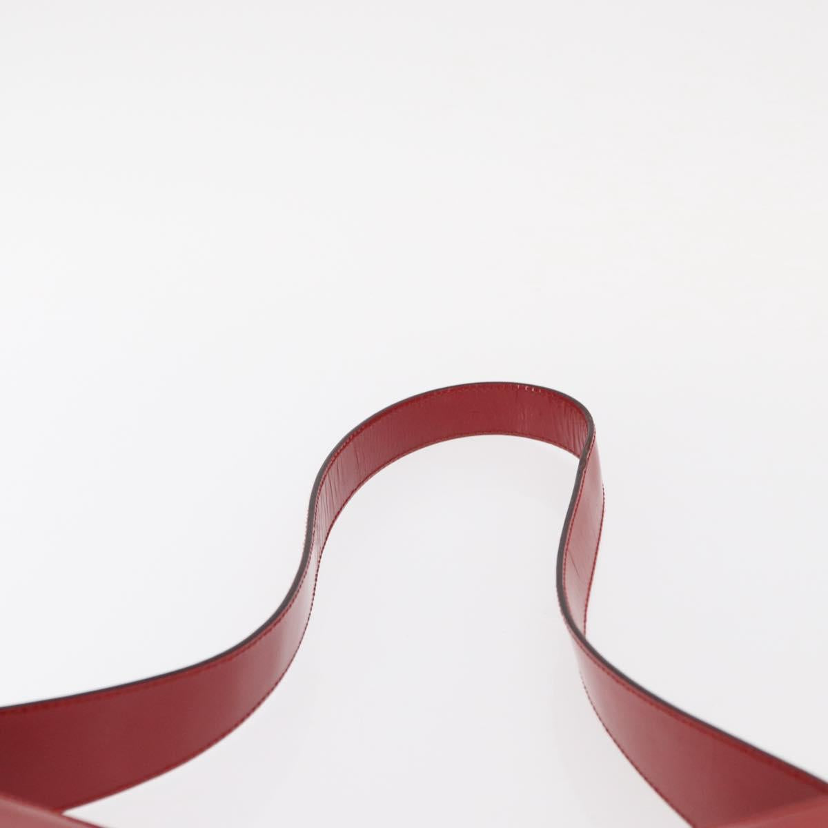 Salvatore Ferragamo Shoulder Bag Patent leather Red Silver Auth ka746