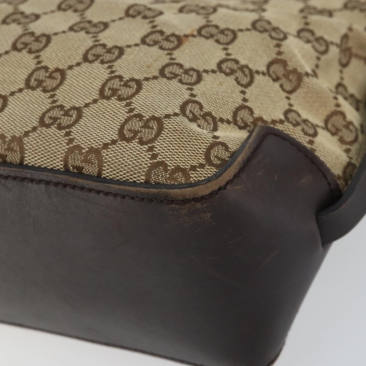 GUCCI GG Canvas Tote Bag Beige Gold 107757 Auth ka751