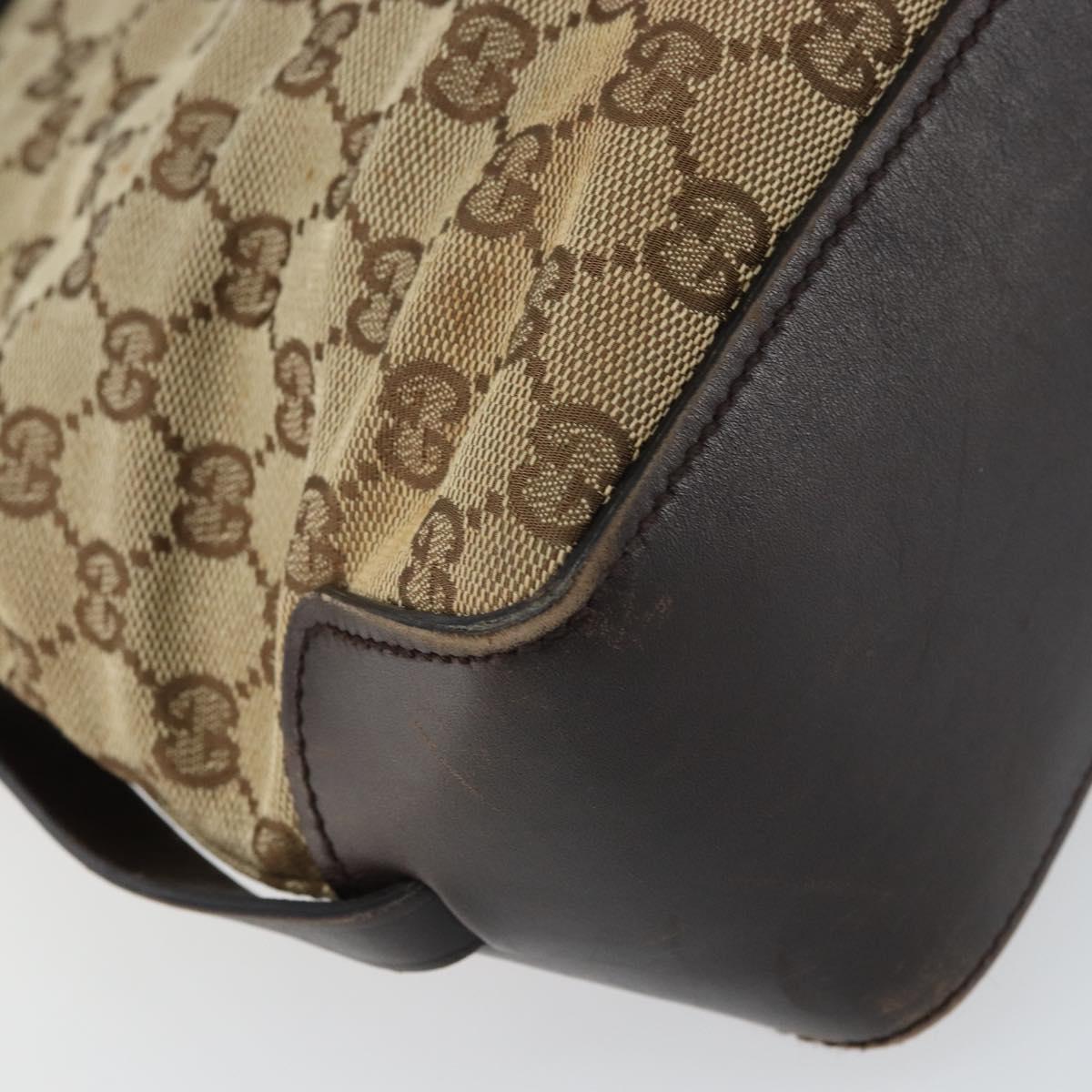 GUCCI GG Canvas Tote Bag Beige Gold 107757 Auth ka751