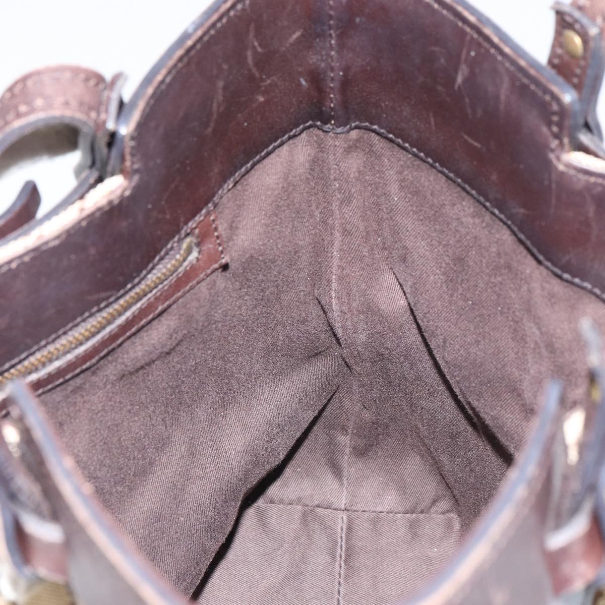 GUCCI GG Canvas Tote Bag Beige Gold 107757 Auth ka751