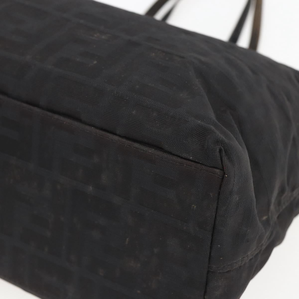 FENDI Zucca Canvas Hand Bag Black Auth ka757