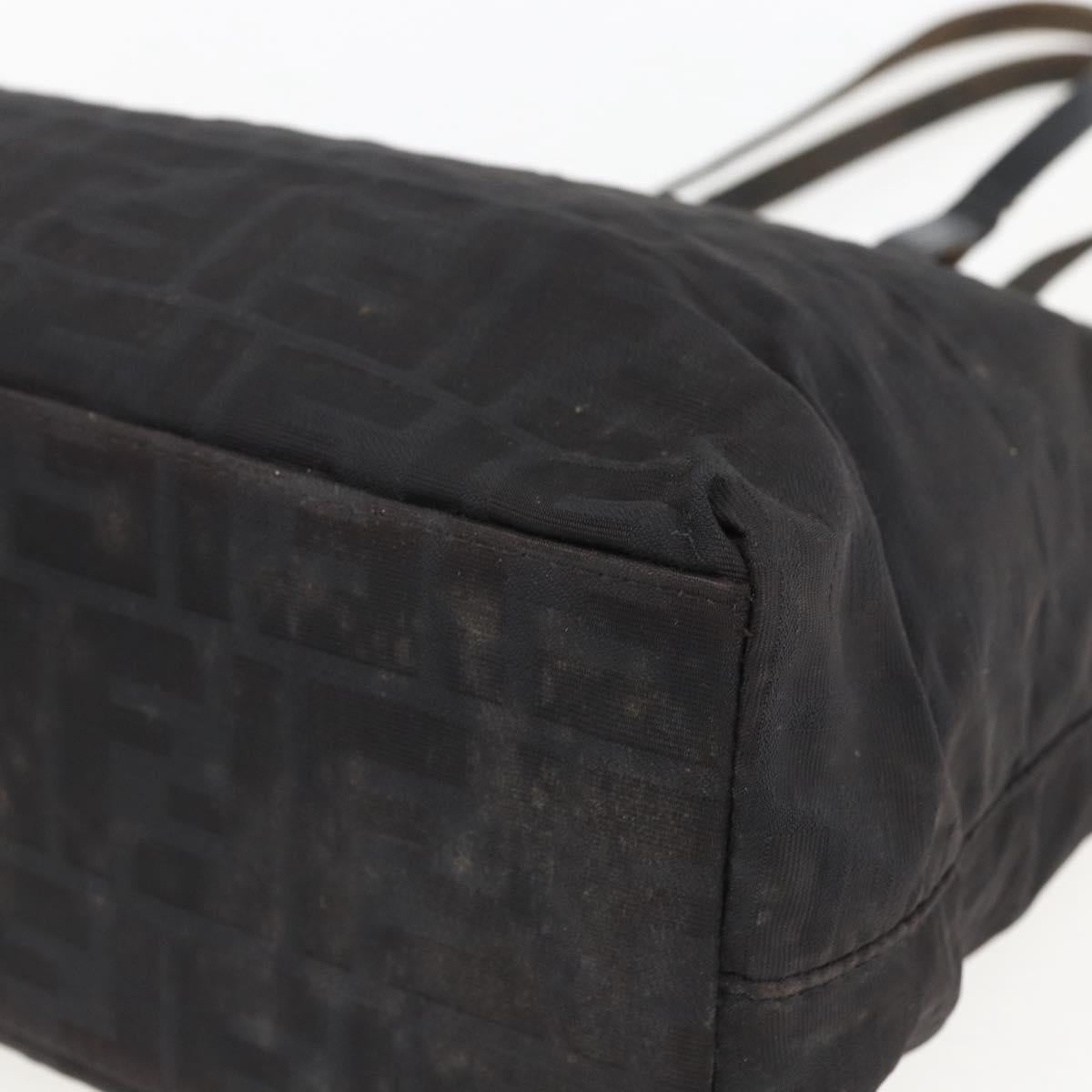 FENDI Zucca Canvas Hand Bag Black Auth ka757