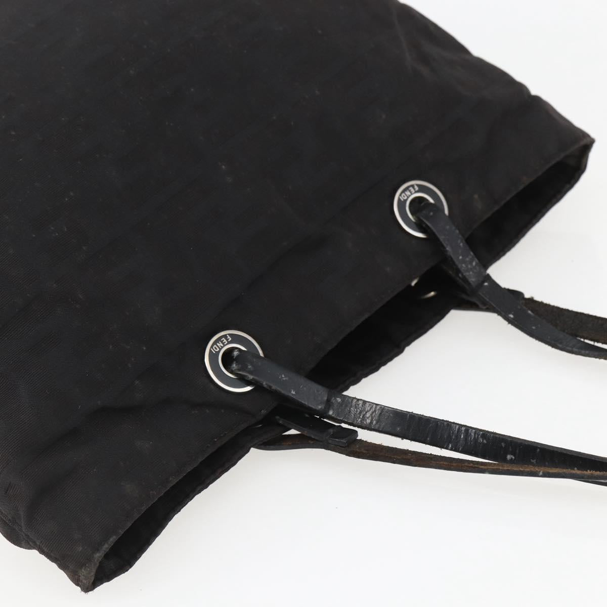 FENDI Zucca Canvas Hand Bag Black Auth ka757