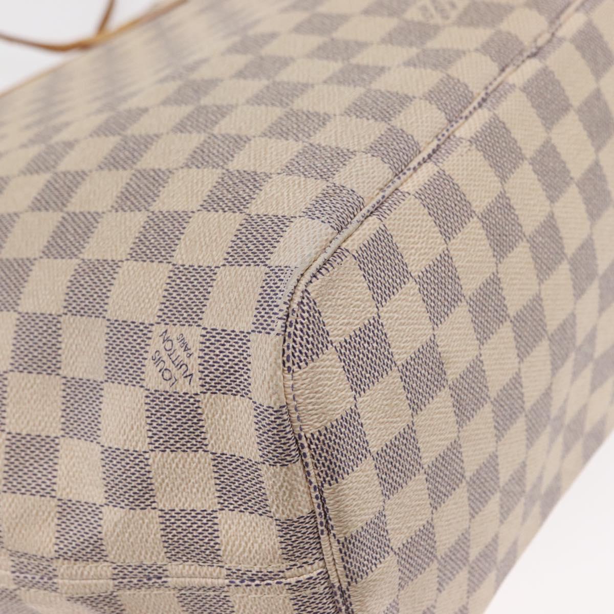 LOUIS VUITTON Damier Azur Neverfull MM Tote Bag N41605 LV Auth ka759