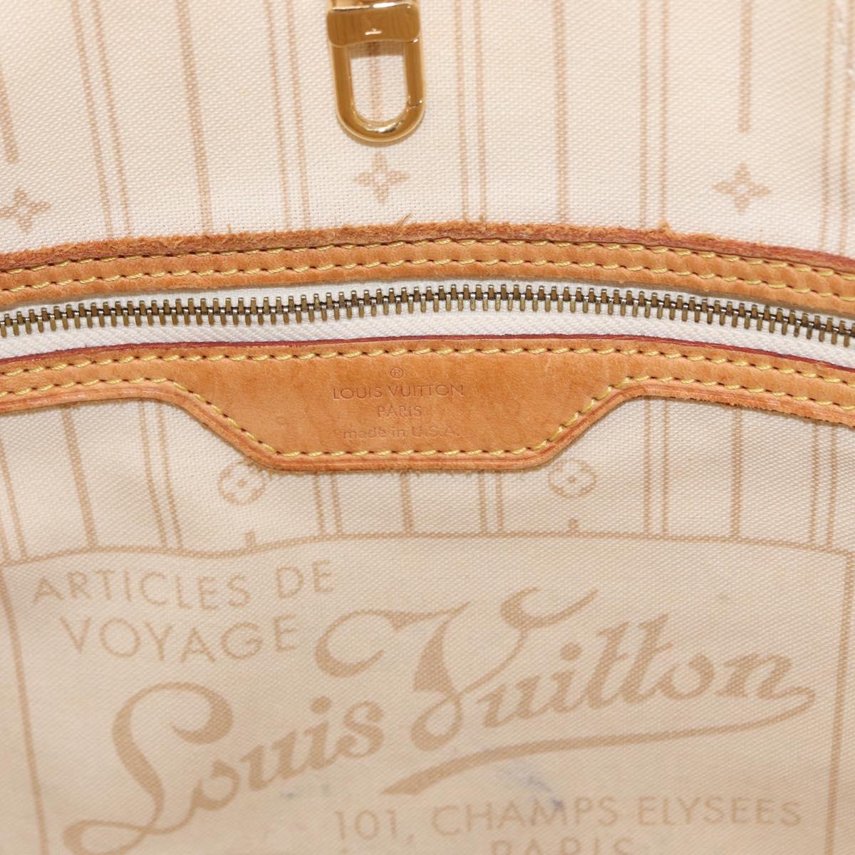 LOUIS VUITTON Damier Azur Neverfull MM Tote Bag N41605 LV Auth ka759