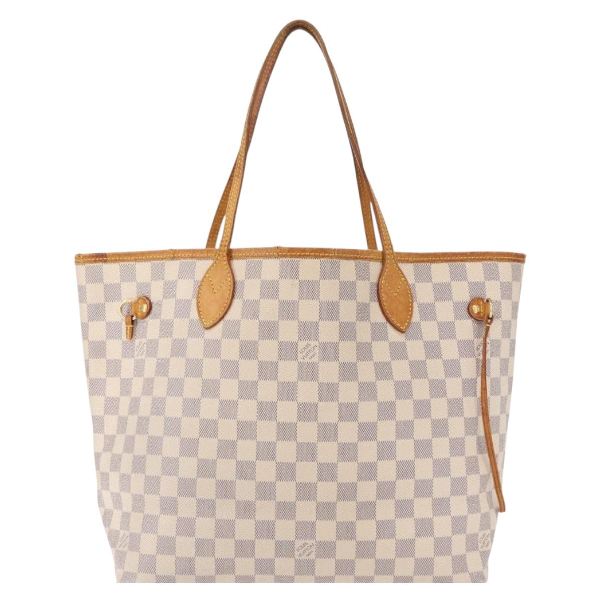 LOUIS VUITTON Damier Azur Neverfull MM Tote Bag N41605 LV Auth ka759