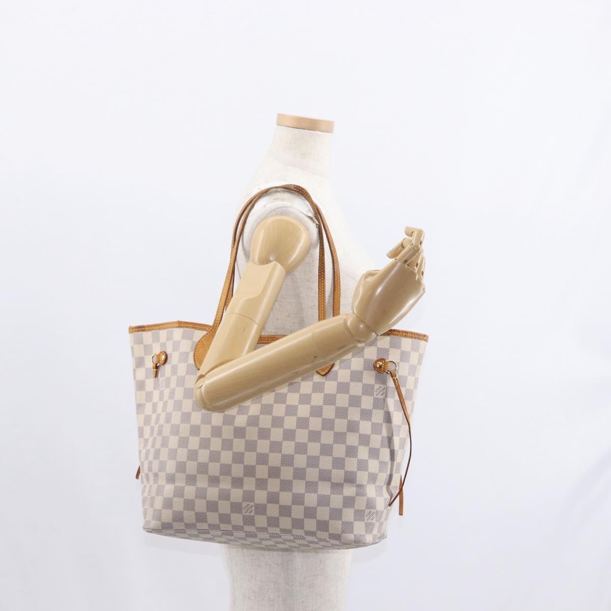 LOUIS VUITTON Damier Azur Neverfull MM Tote Bag N41605 LV Auth ka759