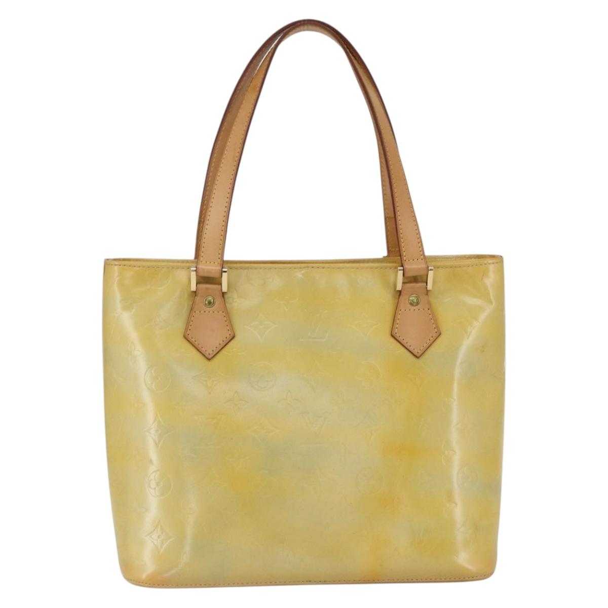 LOUIS VUITTON Monogram Vernis Houston Hand Bag Gris M91053 LV Auth ka761