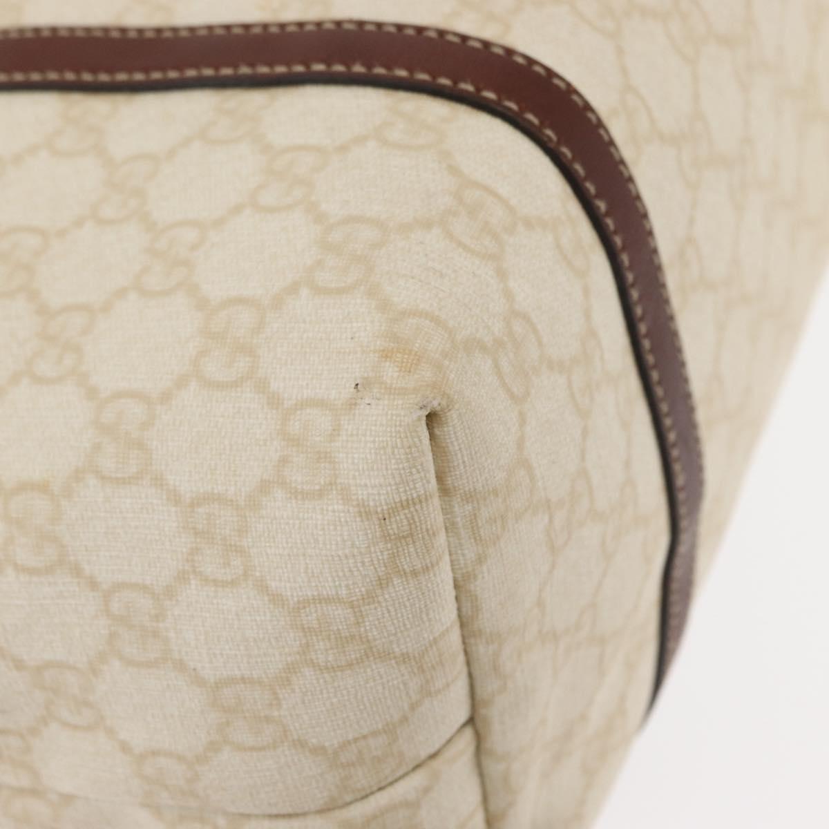 GUCCI GG Supreme Tote Bag PVC Cream Gold 197953 Auth ka766