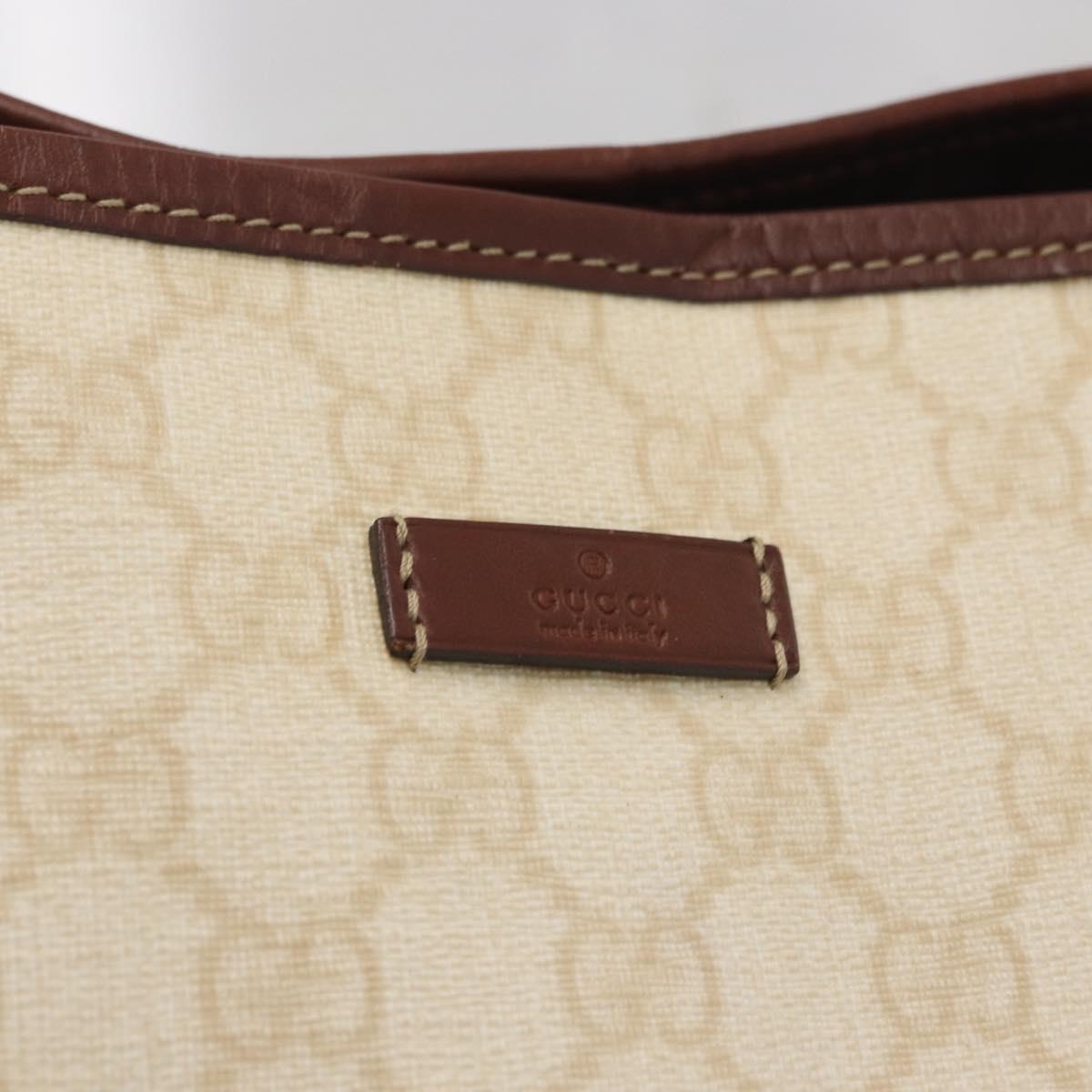 GUCCI GG Supreme Tote Bag PVC Cream Gold 197953 Auth ka766
