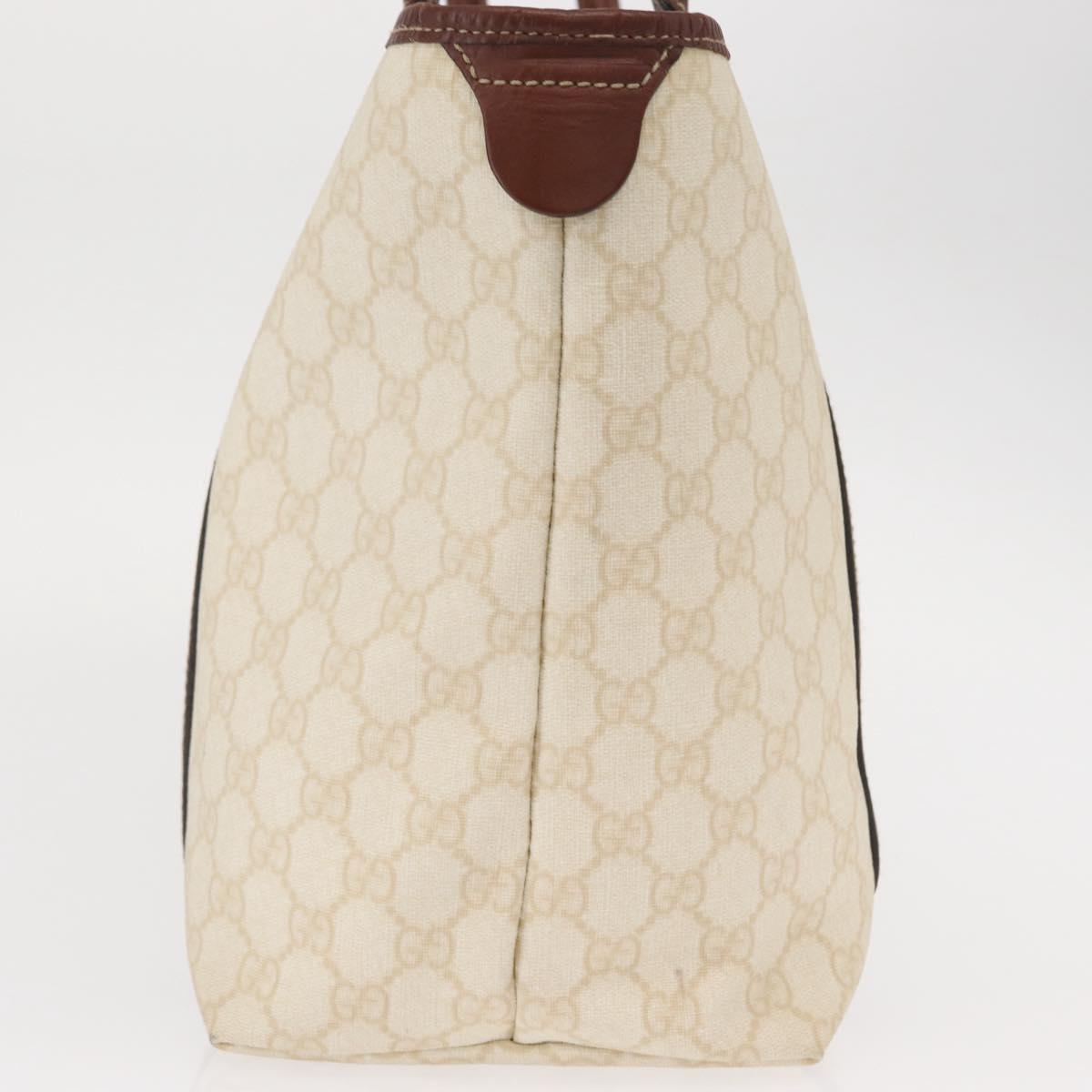 GUCCI GG Supreme Tote Bag PVC Cream Gold 197953 Auth ka766