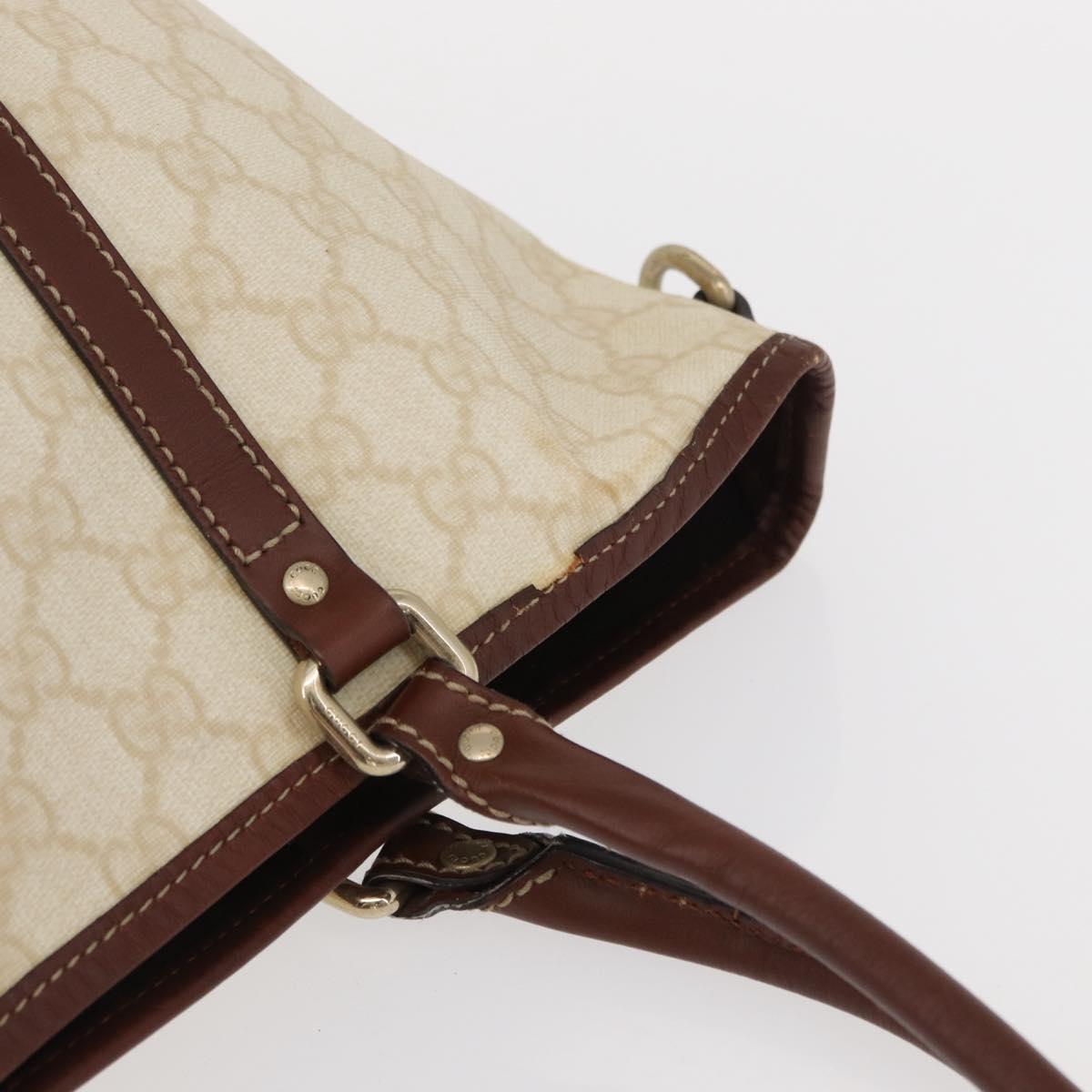 GUCCI GG Supreme Tote Bag PVC Cream Gold 197953 Auth ka766