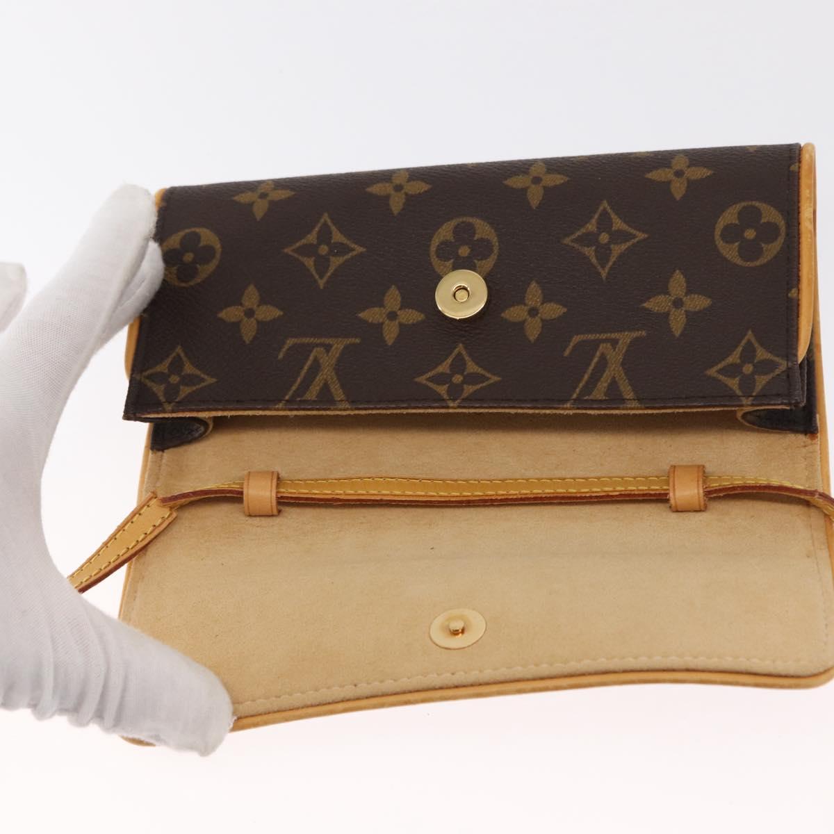 LOUIS VUITTON Monogram Pochette Twin PM Shoulder Bag M51854 LV Auth ka775