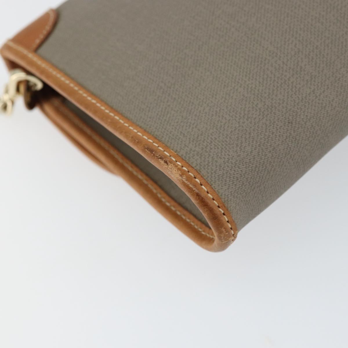 Christian Dior Shoulder Bag PVC Gray Gold Auth ka778