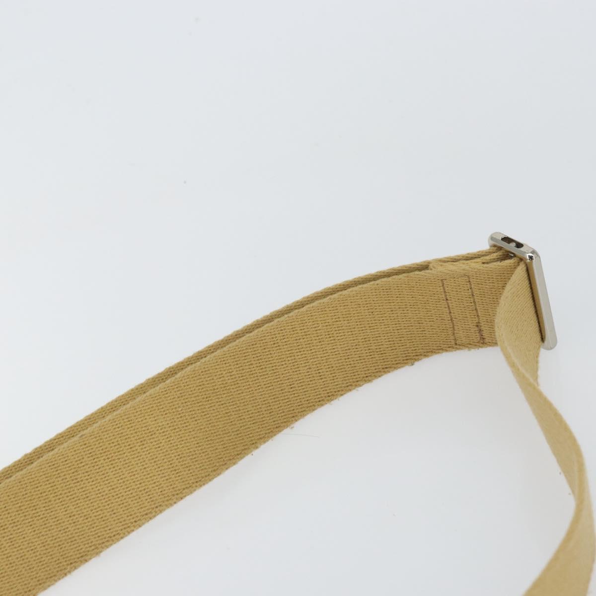 BURBERRY Shoulder Bag Leather Beige Silver Auth ka786