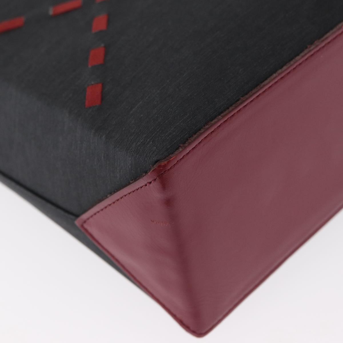 BURBERRY Nova Check Shoulder Bag Nylon Leather Gray Silver Auth ka787