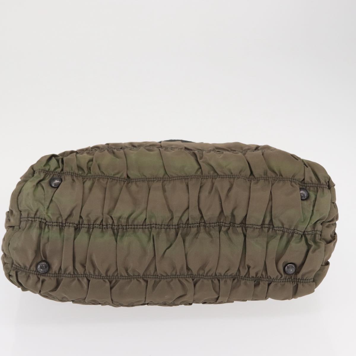 PRADA Shoulder Bag Nylon Leather Gray Auth ka788