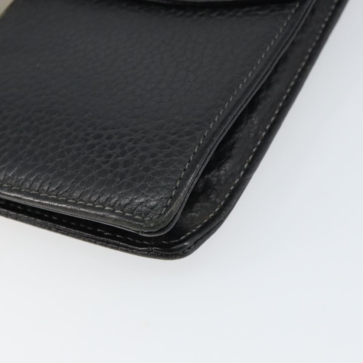 Burberrys Clutch Bag Leather Black Auth ka790