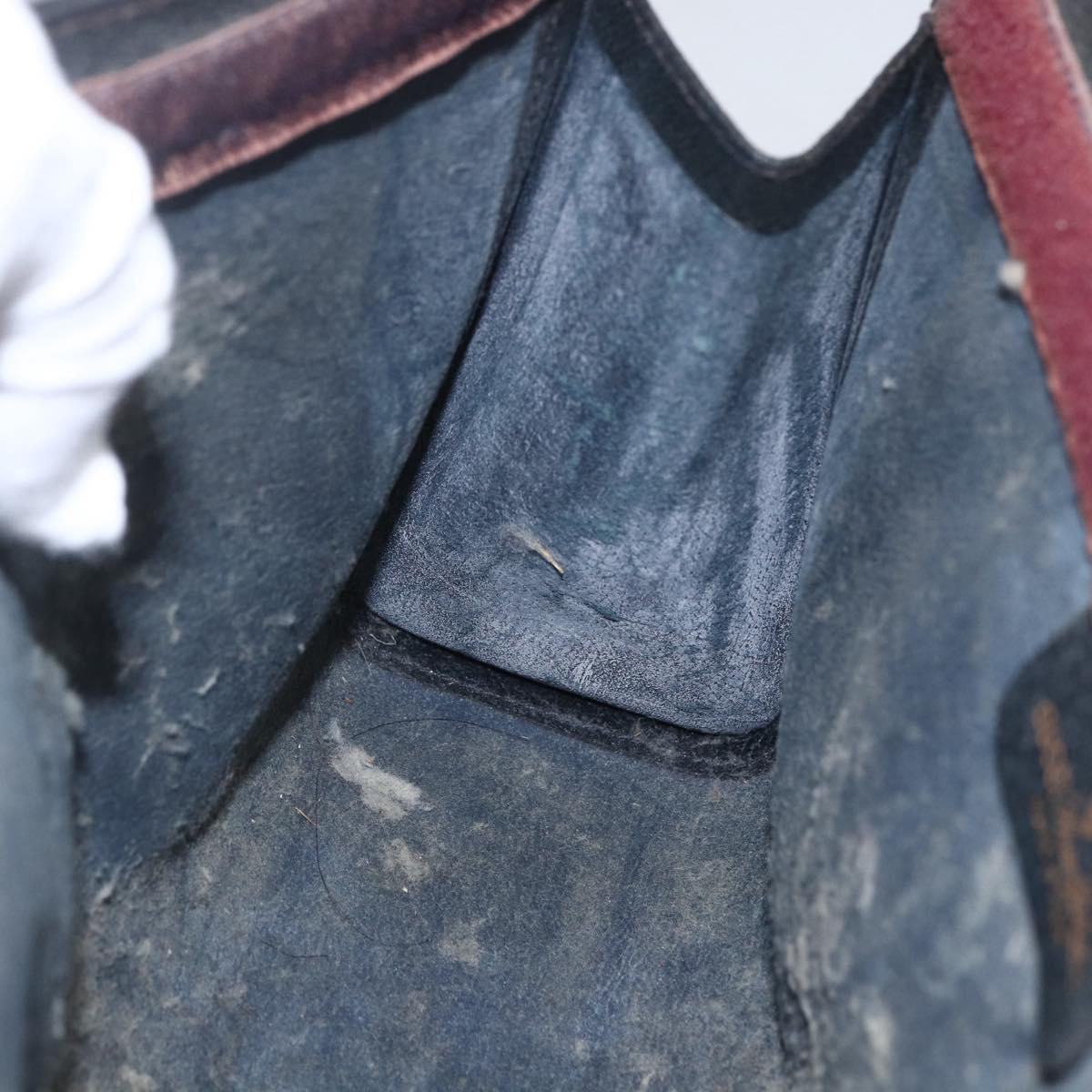 GUCCI GG Supreme Sherry Line Clutch Bag PVC Navy Red 84 014 2125 23 Auth ka792