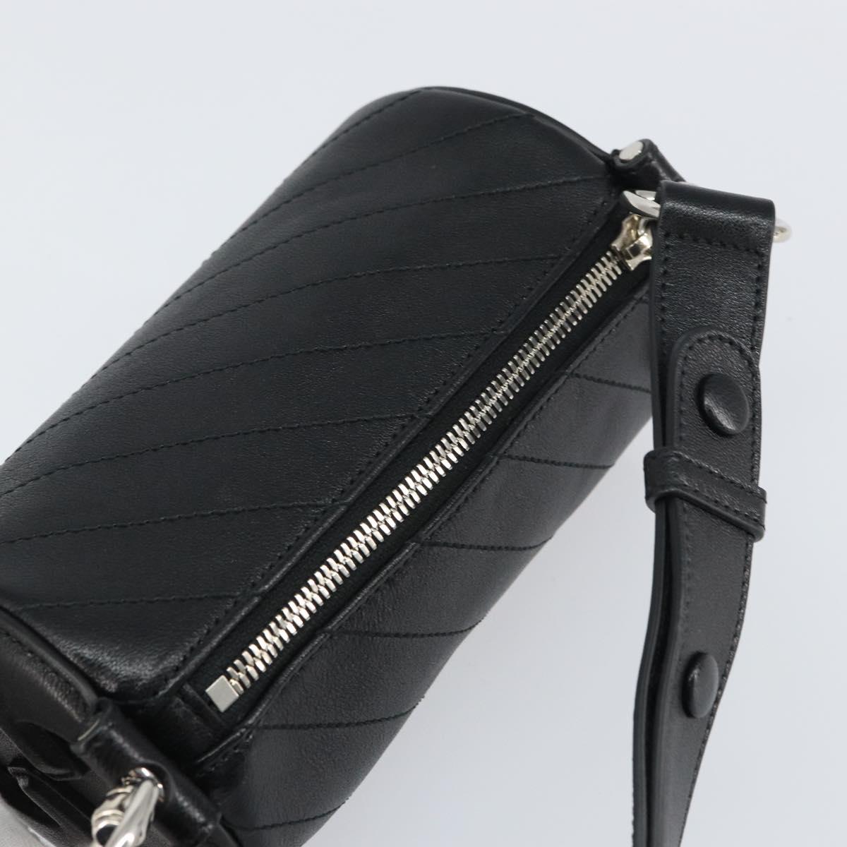 GUCCI Shoulder Bag Leather Black Silver 760170 Auth ka793V