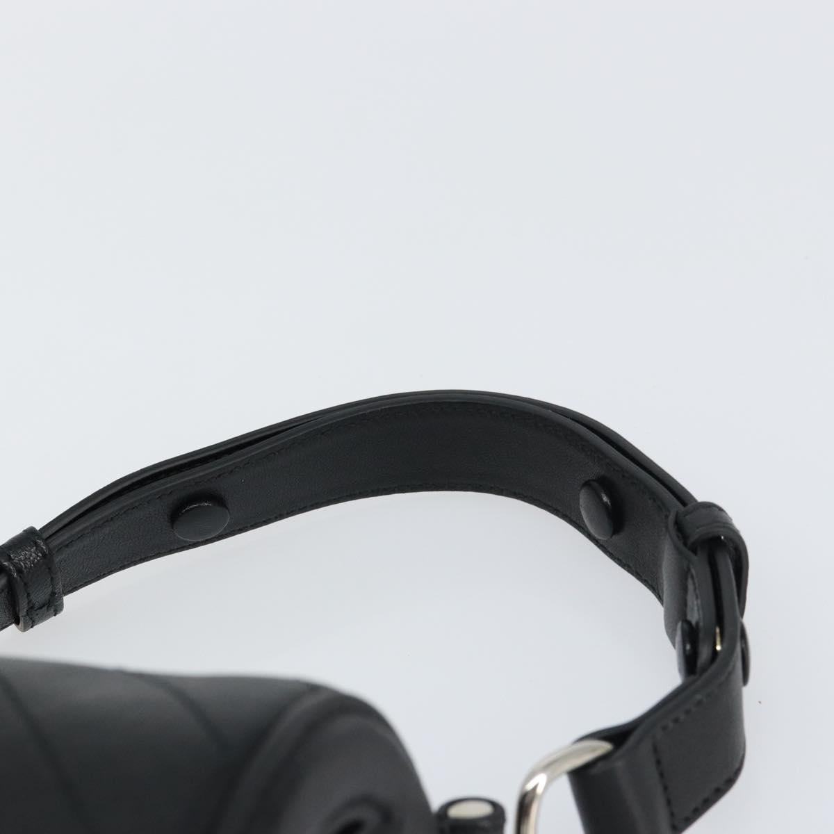 GUCCI Shoulder Bag Leather Black Silver 760170 Auth ka793V